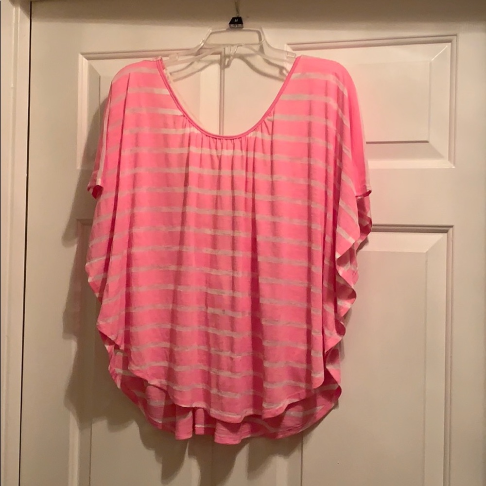 See through pink and white top NWT